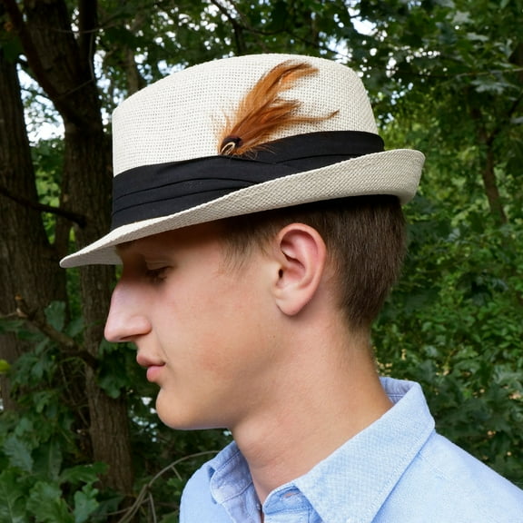 ZUCKER™ Hackle-Pheasant Feather Hat Trim - Brown - Natural