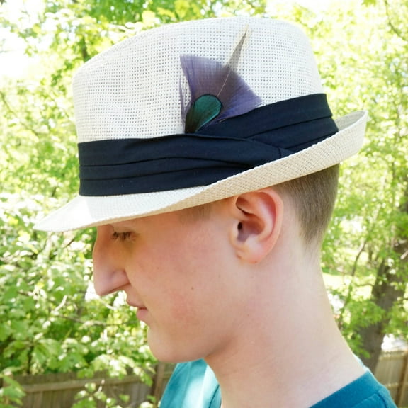 ZUCKER Pheasant-Turkey-Hackle Feather Hat Trims Charcoal - Natural