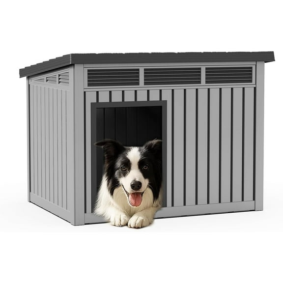 Dog House for Indoor & Outdoor Use - Weatherproof Roof & Removable Floor, Fits Small to Medium Dogs