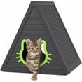 thumbnail image 1 of Triangle Outdoor Cat House - Resin Cat House, Elevated & Ventilated Cat Houses for Outdoor Cats in Garden, Patio, or Yard, 1 of 8