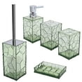 ZUDKSUY Acrylic Green Bathroom Accessories Sets 5 Pieces,Bathroom Soap