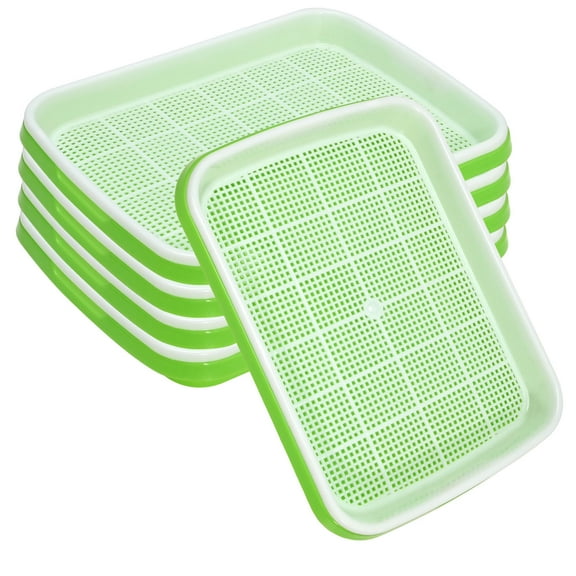 ZUDKSUY Seed Sprouter Tray 5 Pack, BPA Free Nursery Tray Seed Germination Tray Healthy Wheatgrass Seeds Grower & Storage Trays for Garden Home Office