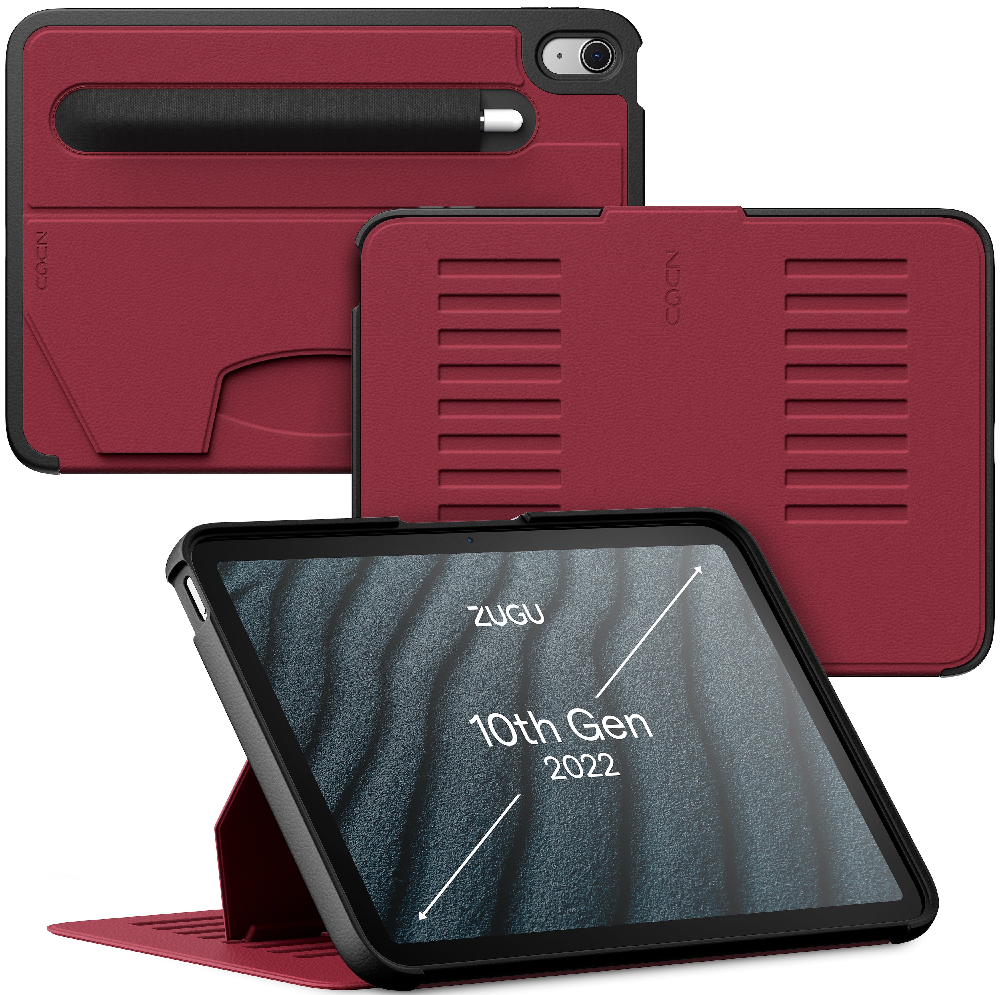 ZUGU CASE for iPad 10.9 Inch 10th Gen (2022) Slim Protective Case -  Magnetic Stand & Sleep/Wake Cover (Model #s A2696, A2757, A2777) - Scarlet  Red