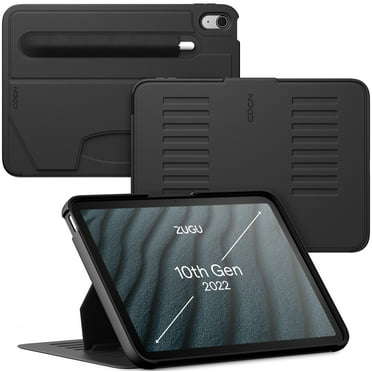 ZUGU CASE for iPad A16 11th Gen (2025) & 10th Gen (2022) 10.9 Inch Slim Protective Case - Magnetic Stand & Sleep/Wake Cover (Model #s A2696, A2757, A2777) - Stealth Black