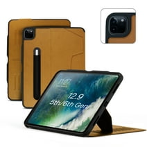 ZUGU Case for 2021/2022 iPad Pro 12.9 inch 5th / 6th Gen - Slim Protective Case - Apple Pencil Charging - Magnetic Stand & Sleep/Wake Cover (Fits Model #’s A2378, A2379, A2461, A2462) - Cognac Brown