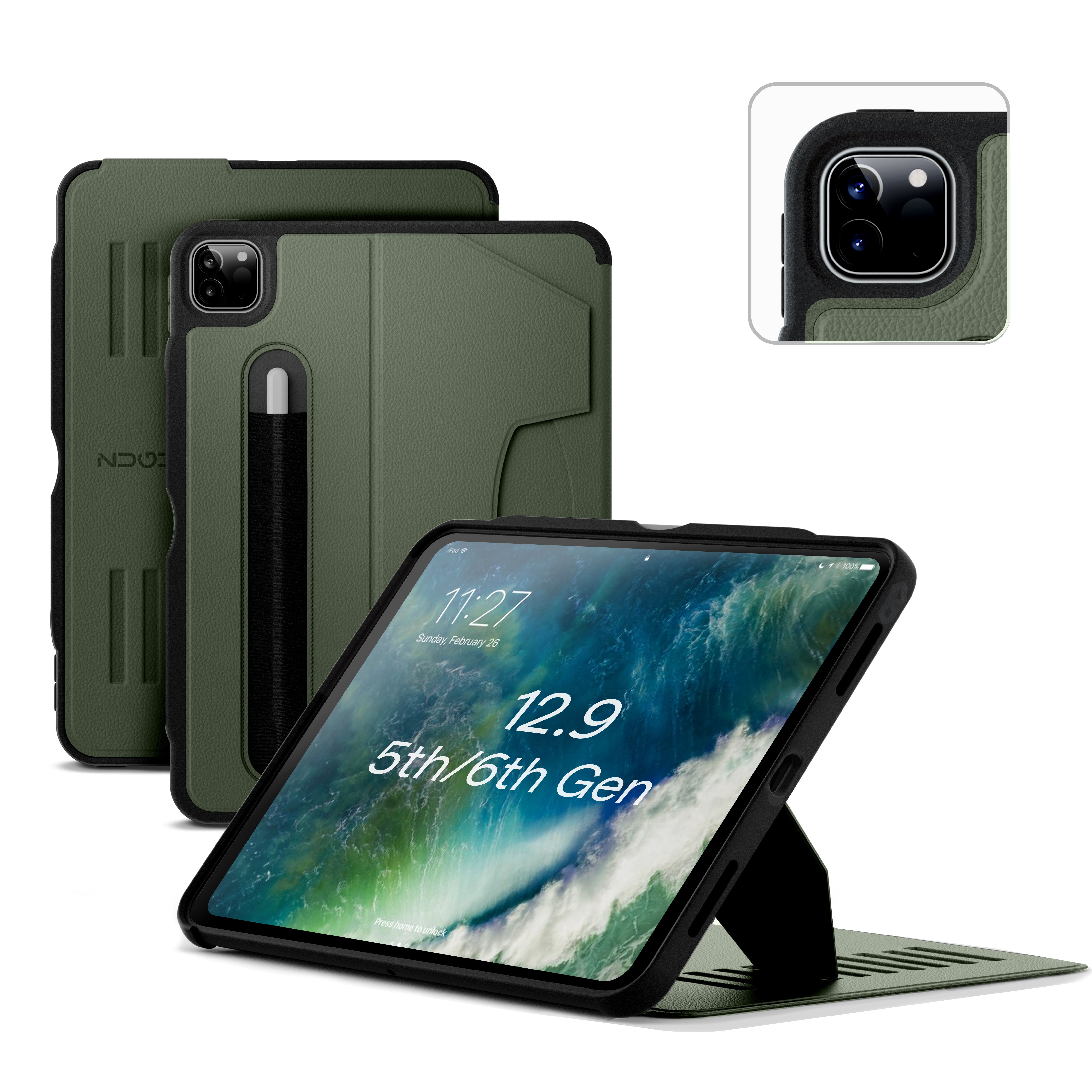 ZUGU iPad Pro 12.9 ケース 2021 第5世代 ブラック ZUGU Case for 2021