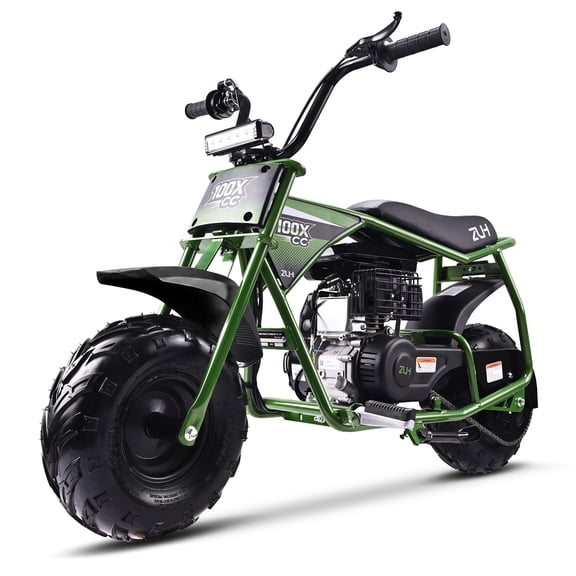 ZUH CC100X 105cc Gas Powered Off-Road Mini Dirt Bike, Green