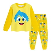 ZUITEH Inside out 2 Pajamas Sets, Girls Boys Toddler Soft Inside out Pajamas, Kids Cartoon Prints Long Sleeve Kids Sleepwear Sets Inside out 2 Kids Pajamas Tops and Pants Halloween Christmas Pajamas