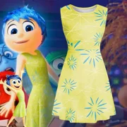 ZUITEH Inside Out 2 Joy Cosplay Costume Girls Women Halloween Party Show Figure Dress Joy Costume, Inside Out Halloween Party Outfit Joy Halloween Christmas Party Inside Out Costume for Kids Fans