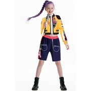 ZUITEH Demon Hunters halloween Cosplay Costume,Kids Girls Demon Hunter Outfits Pop Singer Clothes 4-14 Years,Demon Hunter Huntrx Halloween Cosplay Full Outfit Halloween Dress Up Suit