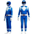 thumbnail image 1 of ZUITEH Power Rangers Cosplay Jumpsuit Fancy Dress up costume party Playsuit M Size,Blue, 1 of 7