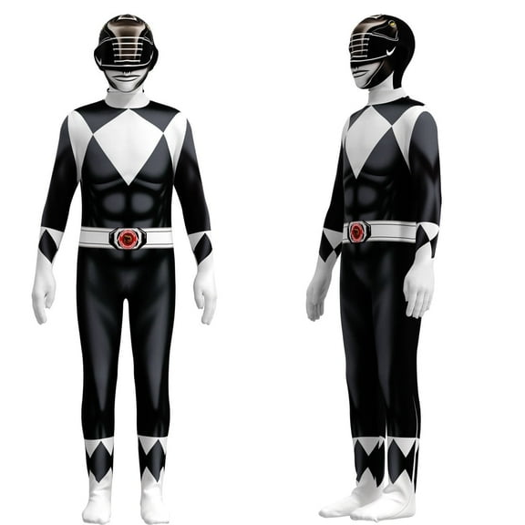 ZUITEH Power Rangers Cosplay Jumpsuit Fancy Dress up costume party Playsuit XL Size,Black