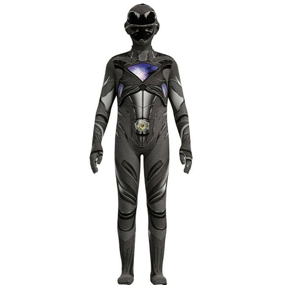 ZUITEH Power Rangers Cosplay Kids Jumpsuit Fancy Dress Costume Halloween Party Playsuit Kids Halloween Costume Boys Superhero Cosplay Bodysuit Jumpsuit Black
