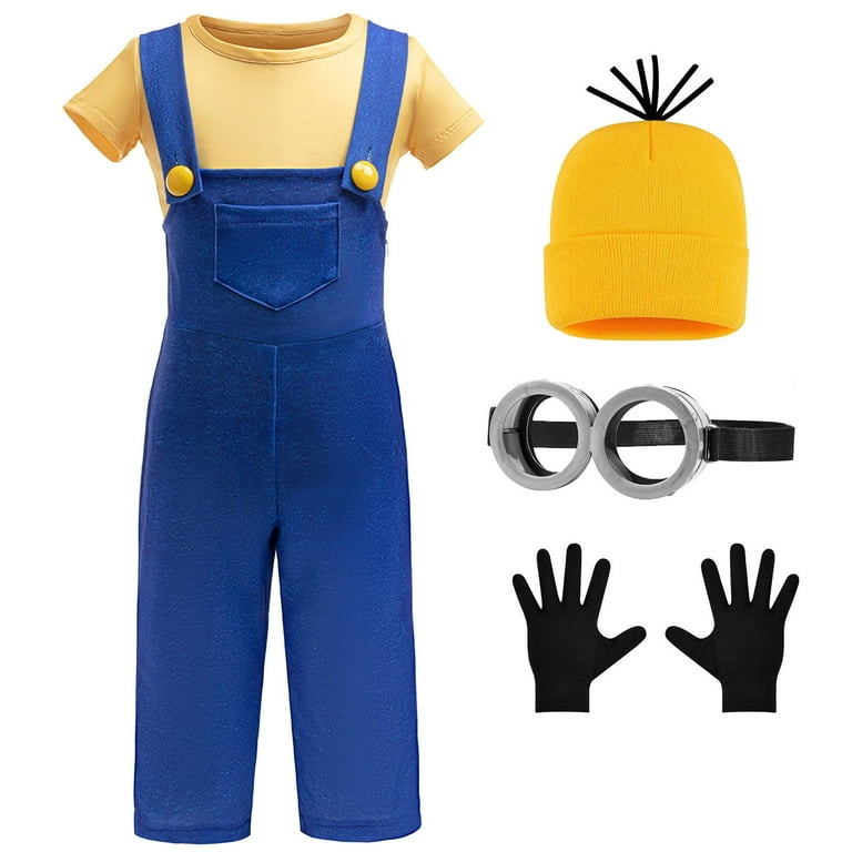 Minion Bob Kids Costume Jumpsuit Gloves Hat Googles Minion Bob Kids Costume Jumpsuit Gloves Hat Googles