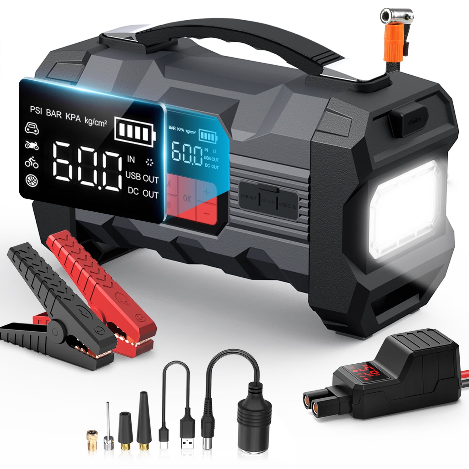 ZUKAKA Car Jump Starter 4000A Peak, Portable Power Bank with