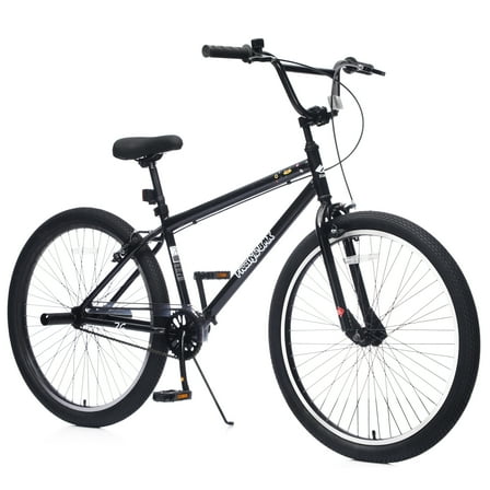ZUKKA Freestyle Bike 26" for Adults,Steel Frame Single-Speed Bicycles,Black