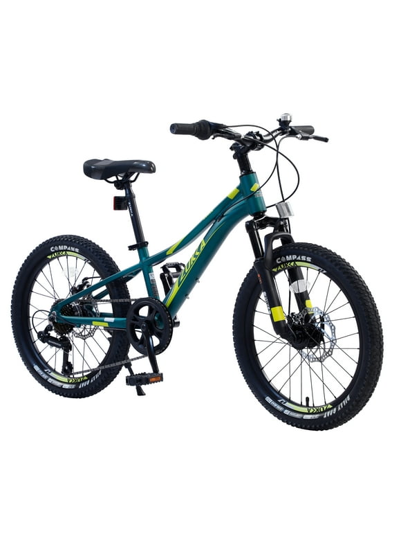 ZUKKA  Mountain Bike for Girls and Boys Mountain 20 inch Shimano 7-Speed Bike （Green）