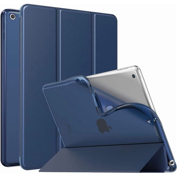 ZUKKASHAN Case for iPad 9th Generation 2021/ iPad 8th Generation 2020/ iPad 7th Generation 2019, Soft Translucent TPU Frosted Back Cover Slim iPad 10.2 inch Case with Stand, Auto Wake/Sleep
