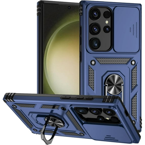 ZUKKASHAN for Samsung Galaxy S24 Ultra Case, Galaxy S24 Ultra Case with Camera Cover & Kickstand Military Grade Shockproof Heavy Duty Protective with Magnetic Case for Galaxy S24 Ultra
