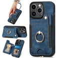 thumbnail image 1 of ZUKKASHAN for iPhone 13 Pro Max Phone Case Wallet with Card Holder,PU Leather Flip Folio Case,RFID Blocking Ring Holder Kickstand Wrist Strap Magnetic Protective Women Men Cover for iPhone 13 Pro Max, 1 of 8