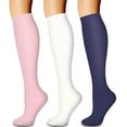 thumbnail image 1 of ZUKMRJPC 3 Pairs Compression Socks for Women Soft Breathable Solid Color Warm Stockings Best Support for Running Athletic Hiking Cycling, 1 of 2