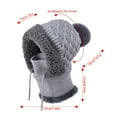 thumbnail image 1 of ZUKMRJPC 3 in 1 Beanie Hat for Women Fall Winter Warm Comfy Knitted Hat Solid Color Windproof Ski Scarf Mask with Pompom, 1 of 5