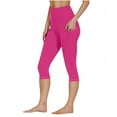 thumbnail image 1 of ZUKMRJPC Capri Leggings with Pockets for Women High Waisted Workout Gym Running Pants Soft Stretchy Solid Color Basic Yoga Pants, 1 of 8