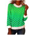 thumbnail image 1 of ZUKMRJPC Christmas Sweaters for Women Fur Collared Fashion Colorful Wave Point Pullover Casual Soft Comfy Long Sleeve Party Holiday Tops, 1 of 5