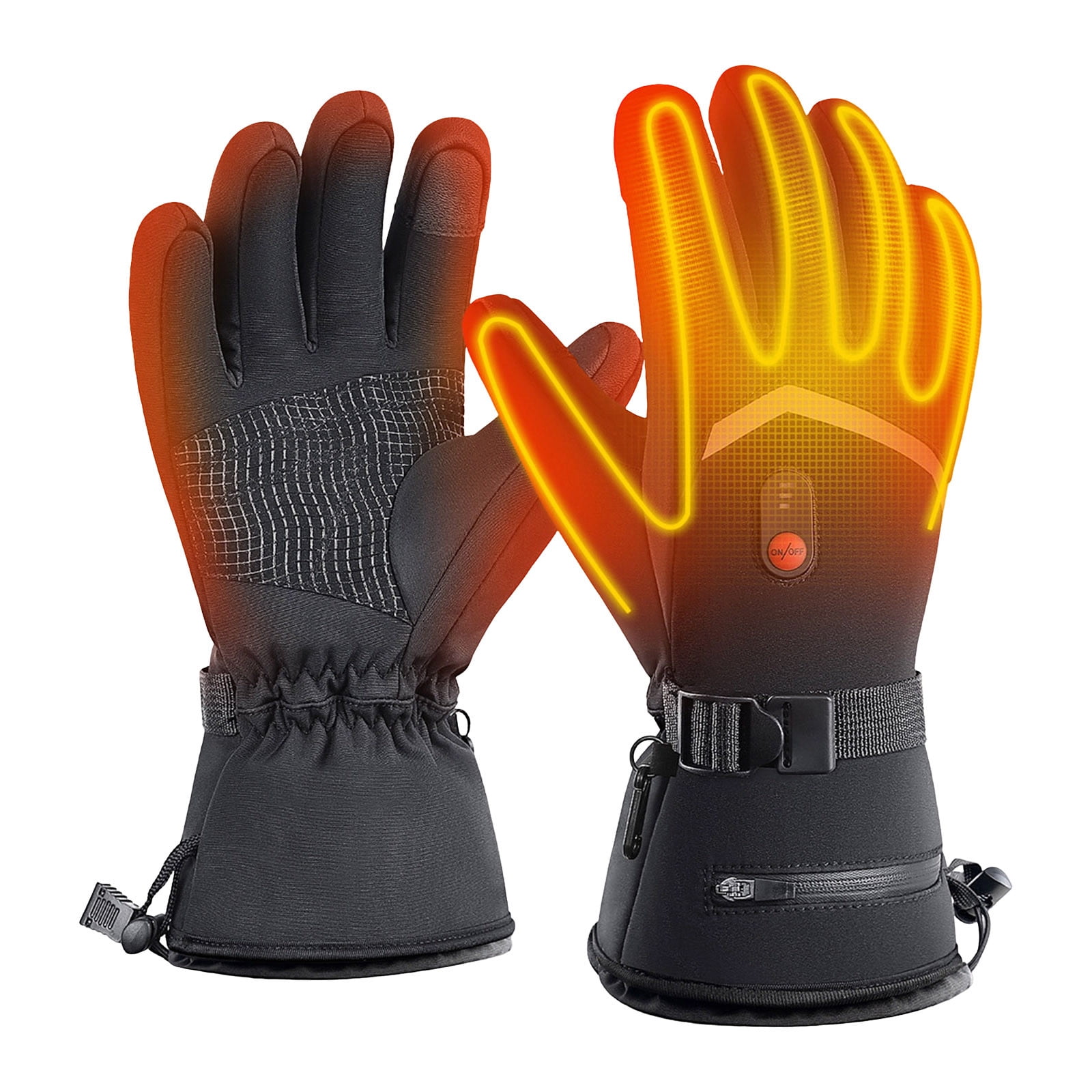 ZUKMRJPC Heated Gloves for Men Windproof Waterproof Rechargeable Heated Gloves Winter for Outdoor Working Hiking Motorcycling Cycling Skiing