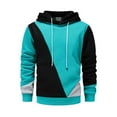 thumbnail image 1 of ZUKMRJPC Hoodie for Men Fall Regular Fit Long Sleeve Color Block Hooded Sweatshirts Fashion Casual Drawstring Hoodies, 1 of 7