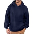 thumbnail image 1 of ZUKMRJPC Hoodies For Men Pullover Long Sleeve Classic Solid Color Loose Fit Hooded Sweatshirt Personalized Small Ears Hoodies with Pockets, 1 of 6