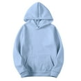 thumbnail image 1 of ZUKMRJPC Hoodies For Men Solid Color Long Sleeve Hooded Pullover Casual Fashion Sweatshirts with Kangaroo Pocket, 1 of 5