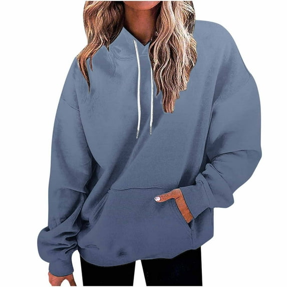 ZUKMRJPC Hoodies for Women Fall Casual Loose Fit Long Sleeve Drawstring Fashion Gradient Color Hooded Sweatshirts with Pocket