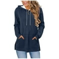 thumbnail image 1 of ZUKMRJPC Hoodies for Women Fashion Split Hem Long Sleeve Drawstring Casual Hooded Sweatshirts Fall Comfy Pullover Tops with Pockets, 1 of 7