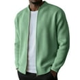 thumbnail image 1 of ZUKMRJPC Men's Bomber Jacket Long Sleeve Full Zip Solid Color Textured Outwear Spring Fall Casual Stylish Stand Collar Lightweight Jacket, 1 of 6