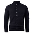 thumbnail image 1 of ZUKMRJPC Men's Button Down Sweaters Fall Fashion Long Sleeve Solid Color Elastic Chunky Sweaters Cardigan Casual Stand Collar Knit Tops, 1 of 3