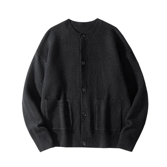 ZUKMRJPC Men's Cardigan Sweaters Long Sleeve Soft Comfy Solid Color Button Down Sweater Casual Lightweight Knitted Outwear with Pocket