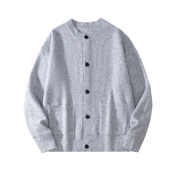 ZUKMRJPC Men's Cardigan Sweaters Long Sleeve Soft Comfy Solid Color Button Down Sweater Casual Lightweight Knitted Outwear with Pocket