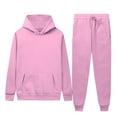 thumbnail image 1 of ZUKMRJPC Men's Casual Hooded Sweatsuits 2 Piece Set Long-Sleeved Solid Color Comfy Hoodie Athletic Suits with Pocket, 1 of 5