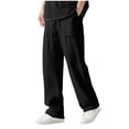 thumbnail image 1 of ZUKMRJPC Men's Casual Joggers Pants Lightweight Breathable Loose Fit Linen Sweatpants Solid Color Straight Legs Trousers with Pocket, 1 of 6