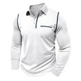 thumbnail image 1 of ZUKMRJPC Men's Casual Shirt Vintage Long Sleeve Button Turndown Collar Pullover T-Shirt Fall Daily Classic Basic Solid Color Tops, 1 of 7