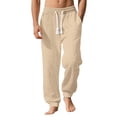 thumbnail image 1 of ZUKMRJPC Men's Casual Sweatpants Elastic Waist Drawstring Lightweight Soft Knitted Textured Athletic Pants with Pockets, 1 of 6