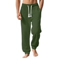 thumbnail image 1 of ZUKMRJPC Men's Casual Sweatpants Elastic Waist Drawstring Lightweight Soft Knitted Textured Athletic Pants with Pockets, 1 of 5