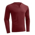 thumbnail image 1 of ZUKMRJPC Men's Casual T-Shirts V-Neck Loose Fit Long Sleeve Solid Color Shirts Workout Outdoor Sport Basic Tee Tops, 1 of 5