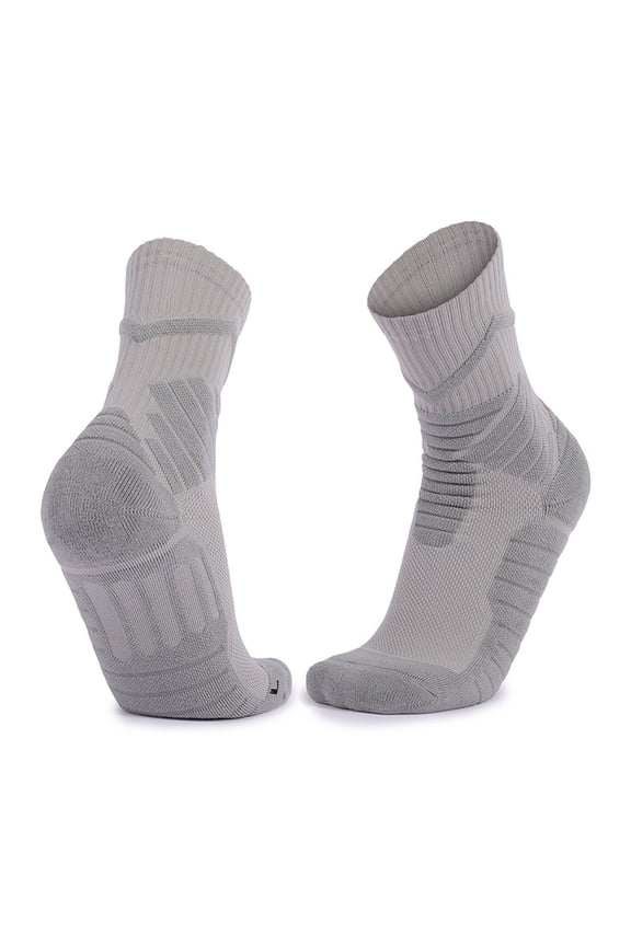 Men's Compression Basketball Socks Cushioned Moisture-Wicking Breathable Mid Tube Socks Outdoor Cycling Running Sports Socks
