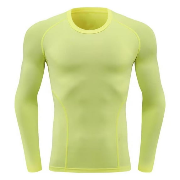 ZUKMRJPC Men's Compression Shirts Long Sleeve High Elastic Slim Fit Crewneck Pullover Running Workout Athletic Gym Baselayer Undershirts