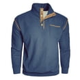 thumbnail image 1 of ZUKMRJPC Men's Corduroy Pullover Sweatshirts Casual Long Sleeve Half Button Down Turndown Collar Sweatshirt Solid Color Textured with Pocket, 1 of 5