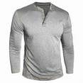 thumbnail image 1 of ZUKMRJPC Men's Crewneck Long Sleeve T-Shirts Casual Half Button Down Solid Color Shirt Fall Lightweight Comfy Knit Cotton Pullover Tees Tops, 1 of 5
