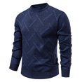 thumbnail image 1 of ZUKMRJPC Men's Crewneck Sweater Soft Casual Vintage Striped Pullover Sweater Lightweight Slim Fit Warm Knitted Textured Sweaters, 1 of 4