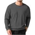 thumbnail image 1 of ZUKMRJPC Men's Crewneck Sweater Soft Cozy Long Sleeve Pullover Sweaters Classic Solid Color Regular Fit Basic Fall Winter Knitted Tops, 1 of 4